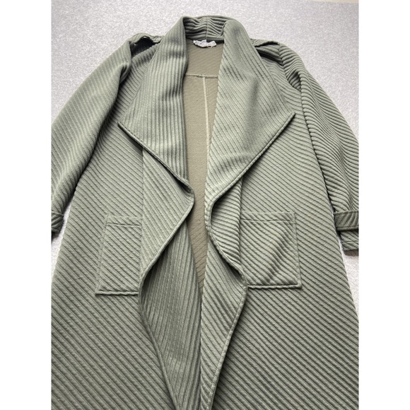 BB Dakota Steve Madden Coat Womens Large Waterfall Collar Long Jacket Pockets - Picture 6 of 14